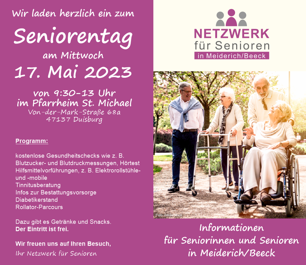 Netzwerk für Senioren Seniorentag in Meiderich/Beeck 17. Mai 2023